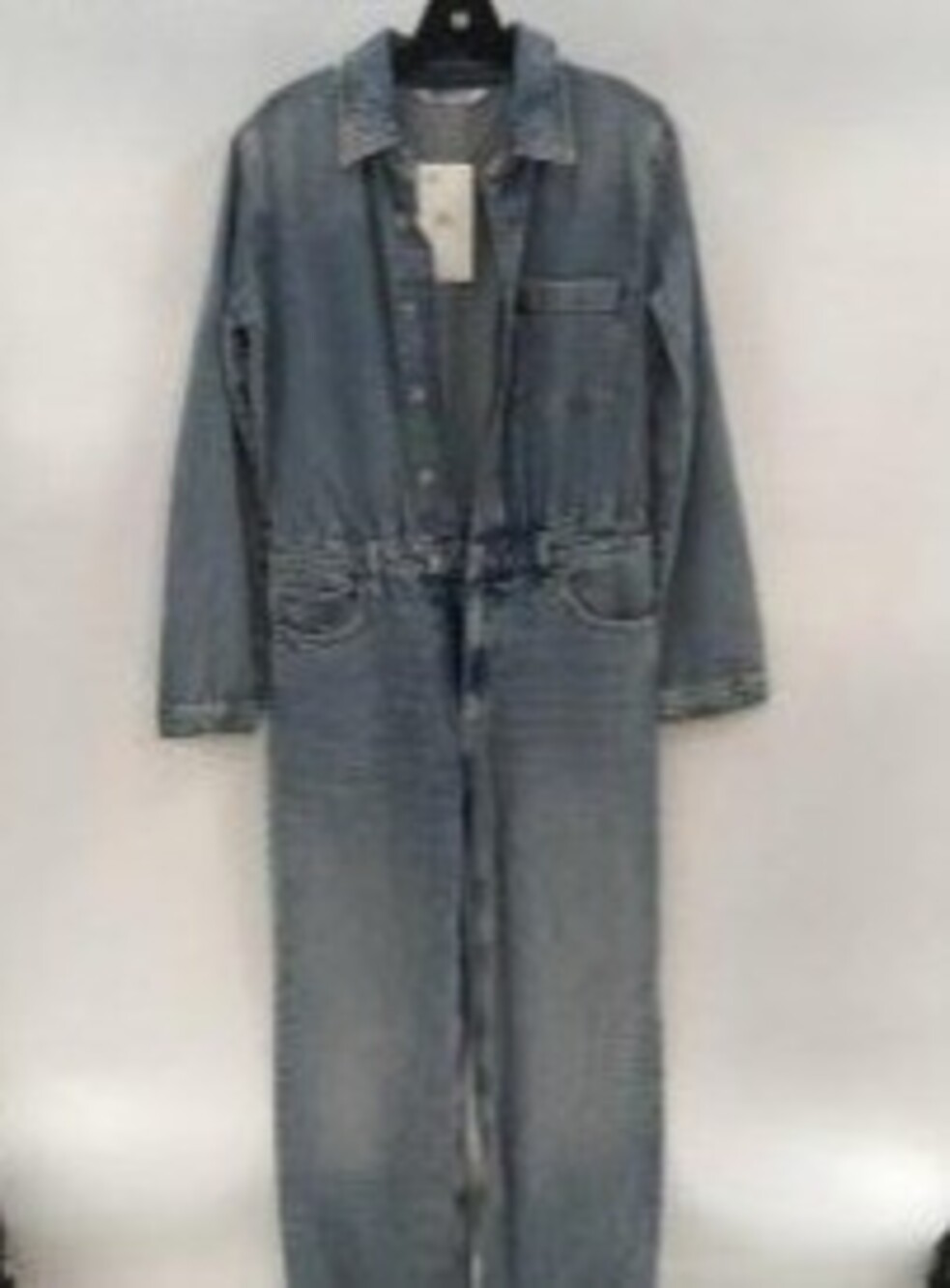 Zara Women's Denim Jumpsuit Size M Blue Utility Style